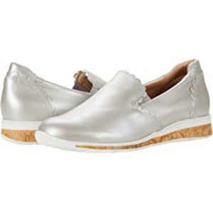 Walking Cradles Delta Silver Wedge Slip-on Sneakers Size 8 WW (2E)